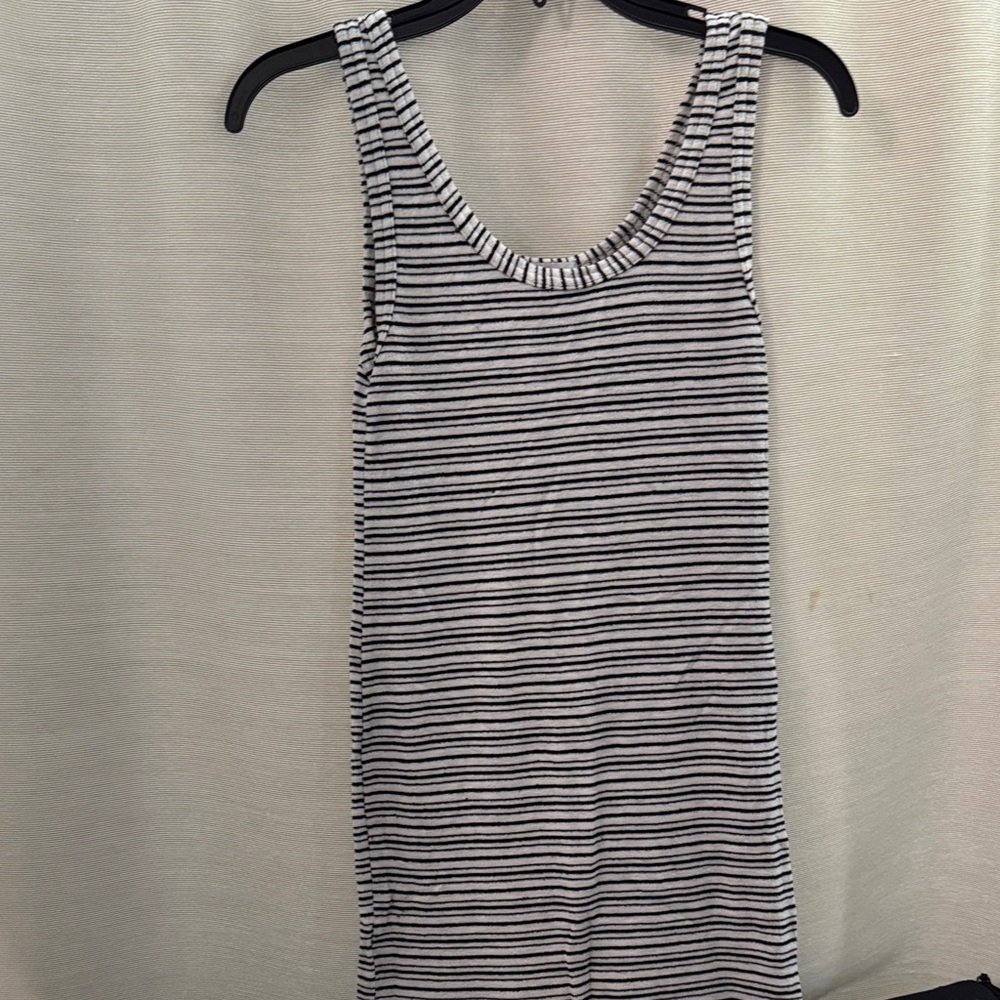 Topshop Black and White Striped Maxi Dress